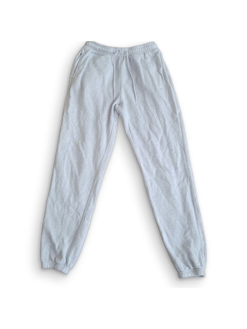 Nike Grey Fleece Track Jogger Pants Y2K Sporty Sweatpants (S) - Picture 2 of 6